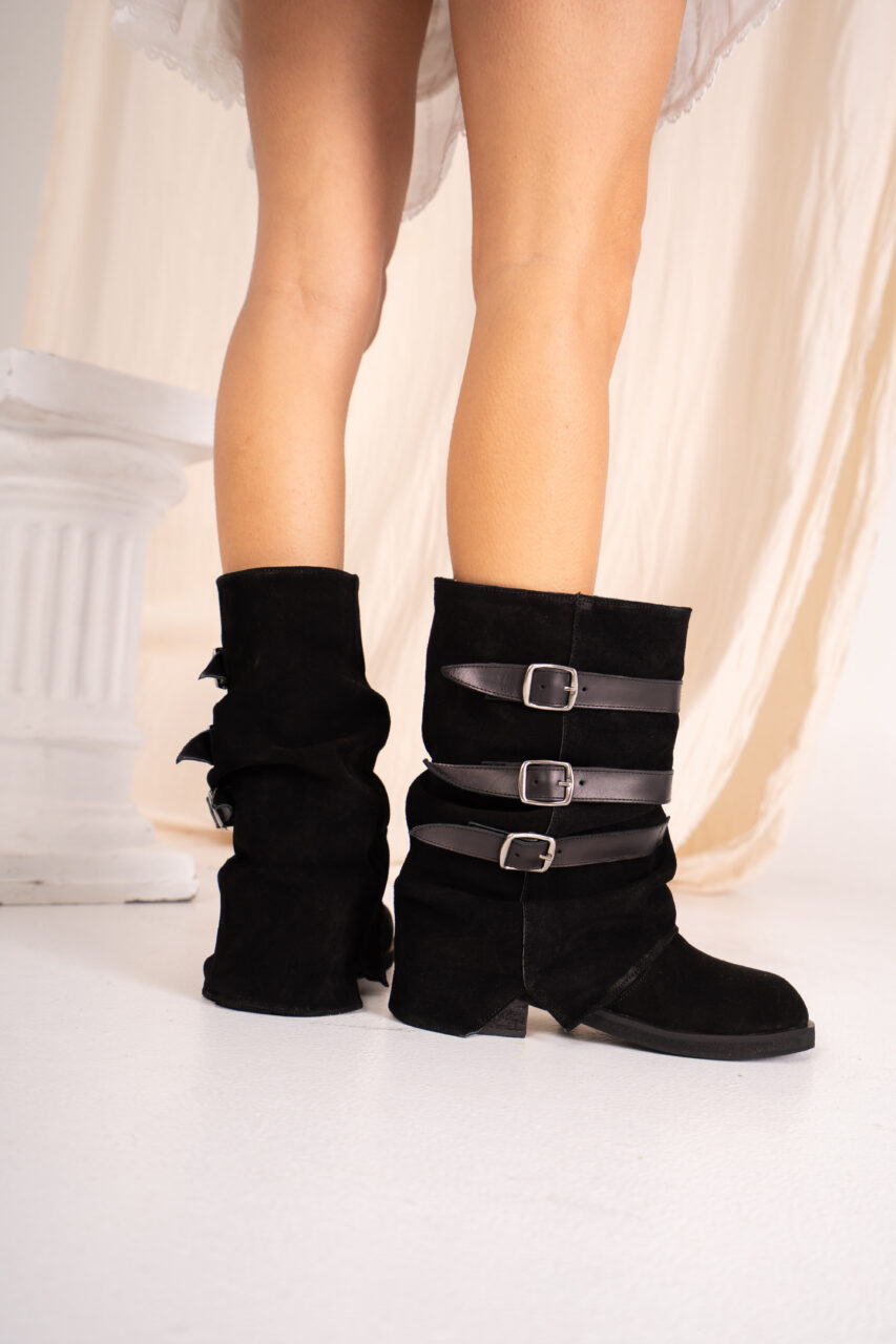 BOTAS MOSUL • Color Negro Arena y Chocolate Women - Zapatos para Mujer BOTAS MOSUL • Color Negro Arena y Chocolate - Image 2