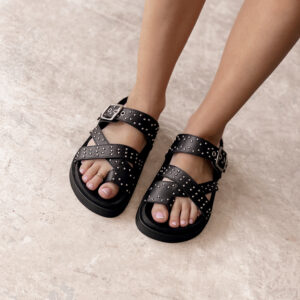 SANDALIAS DEBBIE• Color Negro Suela y Chocolate