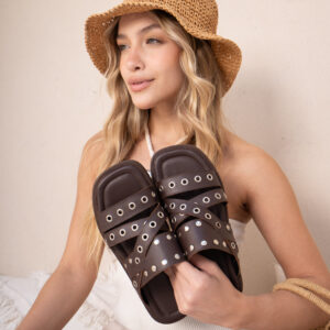 SANDALIAS CELAYA • Color Negro Suela y Chocolate